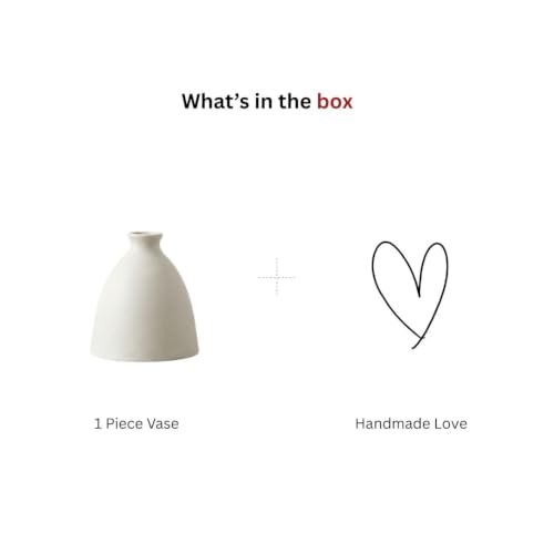 Image of Ceramic Flower Vase for Home Decor Modern Matte White Decorative Table Vase Minimalist Nordic Vase for Pampas Grass, Dried, Artificial & Fresh Flowers Living Room, Bedroom & Office