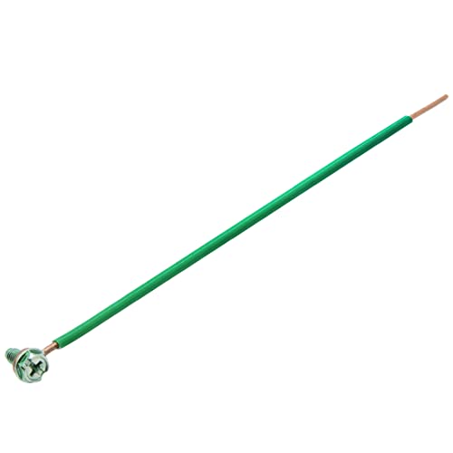 Maxxima 8 in.12 AWG 1-Wire Solid Stripped Grounded Pigtails with Screws, Green (100 Pack)