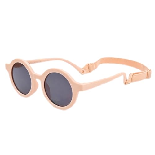 HIVTE Gafas de Sol para Bebé con Correa Ajustable, Gafas Polarizadas Infantiles Protección UV400, Silicona Suave para Niños 0-3 Años, Rosa