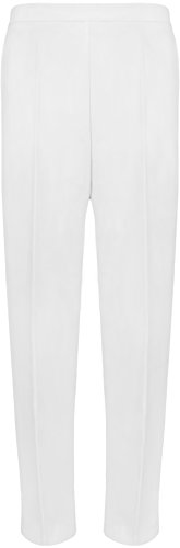 WearAll Ladies Elasticated Pocket Trousers Womens Pants White 16W / 29L