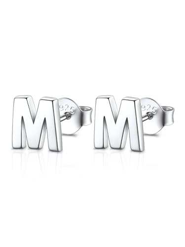 FOCALOOK Orecchini Argento 925 Donna Orecchini Lettera M Orecchini Donna