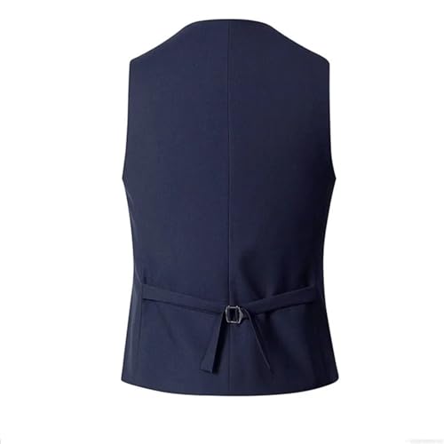 Men's Suit Vest Sleeveless Adjustable Waist Solid Color Business Wedding Vest2