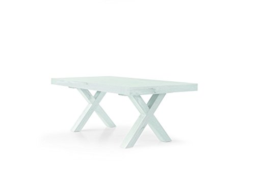 Fashion Commerce FC655 Mesa Extensible, Madera, Blanco, 180 x 100 x 77 cm