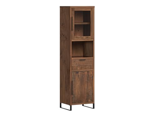 Woodkings Wohnwand Sydney Holz Pinie | rustikales Wohnzimmer Set TV-Bank 134cm und Vitrine | Moderne Schrankwand für mit Stauraum & Design – Bild 3