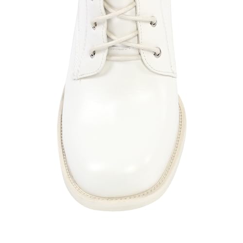 VERISSON Square Toe Low Block Heeled Combat Boots Zip up Chunky Heels Fashion Booties4