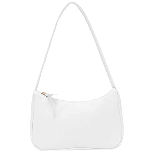 Women Shoulder Bag Retro PU Leather Lady Bag Women Handbag Fashion Underarm Bag Women Armpit Handbags White