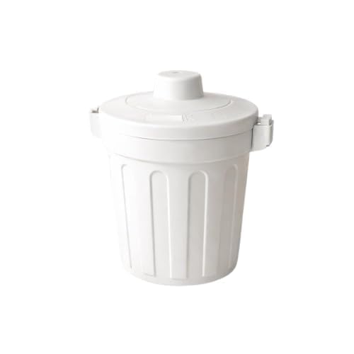Desktop Plastic Trash Can with Lid | Mini Tabletop Dustbin | Portable Waste Bin for Office Desk, Kitchen, Bathroom, Bedroom & Makeup Table | White-image-10