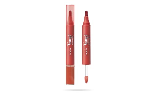 Pupa Rossetto + Gloss Labbra Vamp! Marker Duo, con Acido Ialuronico - 3 in 1 Definisce, Colora e Riempie, Contouring Labbra - Disponibile in 9 Varianti Colore (003 Grape Juice)