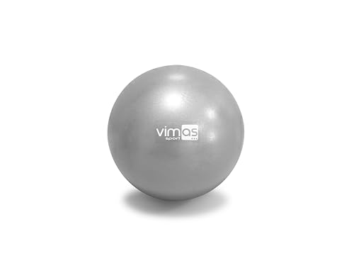 VIMAS SPORT - Pelota Pilates 20cm Mini Ball Antiexplosión para Yoga, Fitness, Ejercicio y Rehabilitación | Balón de Gimnasia Pequeño para Casa | Fitball Suave para Estiramientos y Core (Gris, 20 cm)