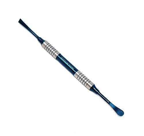 Professional Dental Periosteal Elevator, Stainless Steel with Blue Titanium Coated Tips (West W2)