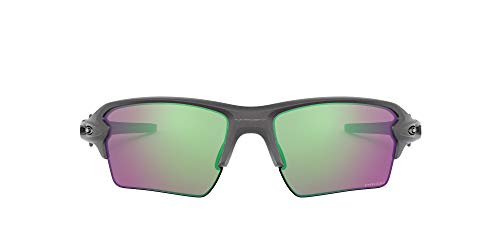 Oakley Men's OO9188 Flak 2.0 XL Rectangular Sunglasses, Steel/Prizm Road Jade, 59 mm