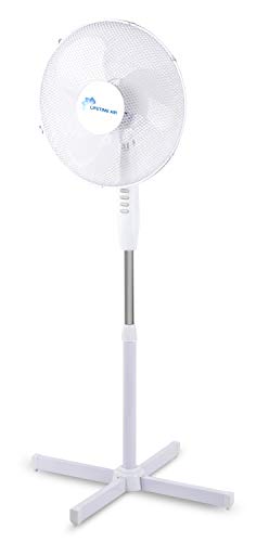 Lifetime Air Statiefventilator FS40-42 W - Zwenkfunctie - Ø 40 cm - Wit