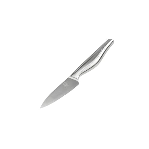 FACKELMANN Chefkoch Gemüsemesser handgeschärft – Ca. 90/200mm – Taper-Klingenschliff für Präzision – Sandgestrahlte Anti-Rutsch-Textur im Griff – 5 Jahre Garantie – Silber