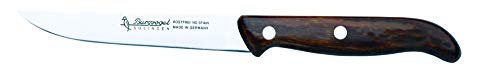 Couteau d'office Burgvogel Solingen, inoxydable, 12 cm, acier inoxydable, lavable au lave-vaisselle, manche en bois brun, série de couteaux de ménage Cover
