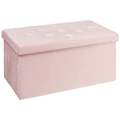 BRIAN & DANY Baúl Puff Taburete Plegable de Almacenaje Otomano con Tapa Cover