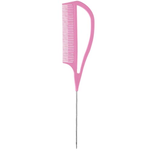 Peigne a cheveux en surbrillance, peigne a pointe de dent fine antistatique a aiguille en acier professionnel, peigne a queue d'