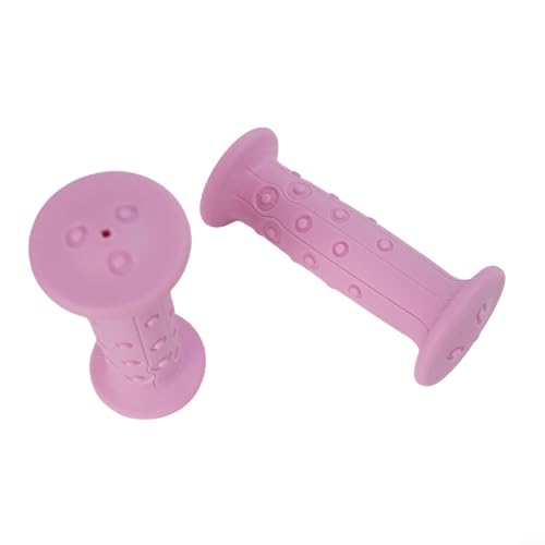 1 par de empuñaduras de goma compatibles con bicicletas infantiles Btwin de 14 a 16 pulgadas, extremos de tubo redondo de 19 mm, fundas de goma Trp (G133 par rosa)