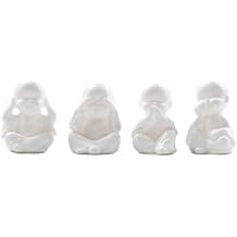 Kingzhuo Set of 4 Baby Buddhas Statue Ceramic Crafts Ornament Small Monks Figurine Automotive Cute Car Interior Display Decoration Car Dashboard Ornament Car Home Decor Adorable Gift 4 Pcs