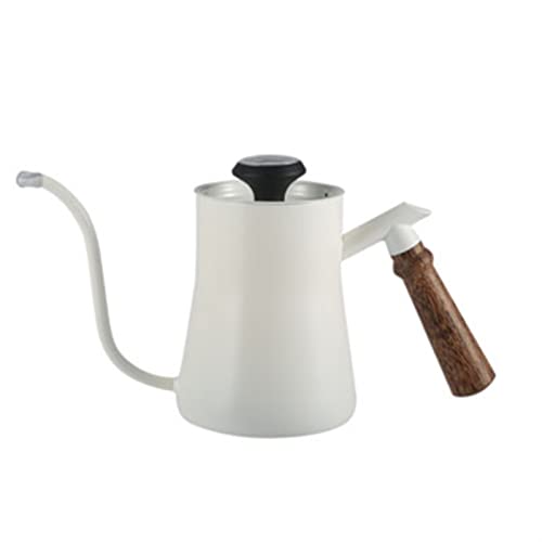 Cafetera para estufa, olla de oreja, tipo mini goteo, boca larga, olla de boca estrecha, cafetera con temperatura (color: blanco) (blanco)