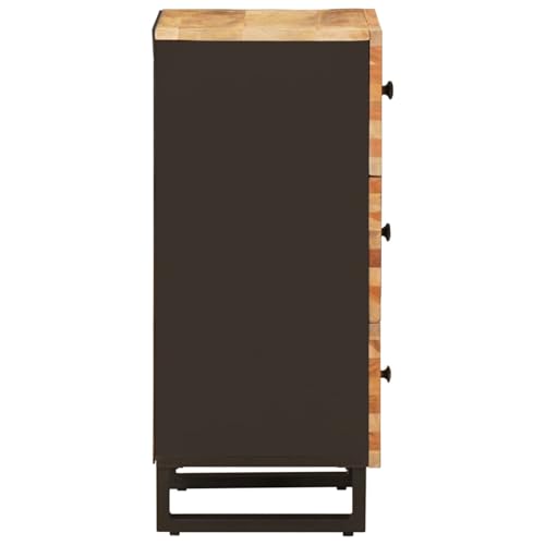 Cómoda de madera de mango maciza: un armario lateral duradero y elegante de 3 cajones 5
