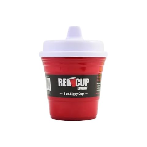 Red Cup Living Baby Trainer Sippy Cups 8 Oz Pack Toddler Cups For Travel or At Home, Durable Plastic Sippy Cups With Leak-Proof Design is Perfect For Kids, BPA Free & Dishwasher Safe Cover