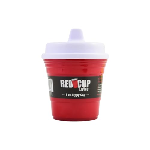 Image of Red Cup Living Baby Trainer Sippy Cups 8 Oz Pack Toddler Cups For Travel or At Home, Durable Plastic Sippy Cups With Leak-Proof Design is Perfect For Kids, BPA Free & Dishwasher Safe