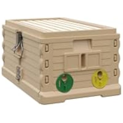 Apimaye Insulated 7 Frame NUC Assembled Deep Super Langstroth Sized Super for Bee Hives and Assembled Plastic PRO Frames with Premier Double Wax Coated Foundations (Tan)