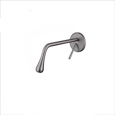 Mitigeur lavabo mural gris canon en laiton de haute qualité
