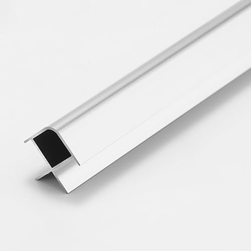 Raouoae Perfil De Esquina Decorativo De Aluminio para Baldosas Protección De Bordes para Piso Y Pared 125 Cm* 2 Piezas Perfil Ángulos De Baldosas Y Acabados(Silver)