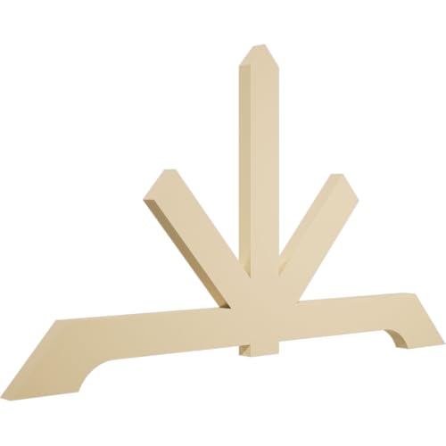 60"W x 35"H x 2"D x 4"F, 14/12 Pitch, Vanguard Signature Urethane Gable Bracket, Primed Tan