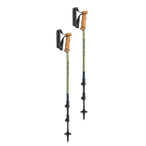 LEKI Legacy Lite Trekking Poles - Aluminum Collapsible Lightweight Walking Poles for Hiking - Denimblue-Darkolive - 90-125 cm