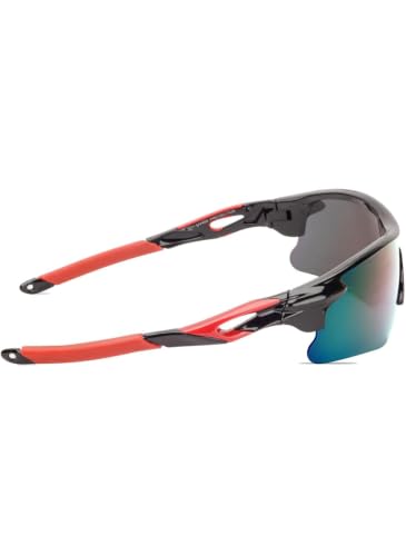Image of Sports Sunglasses for Men & Women | UV400 Protective Shield Lens | Lightweight Cycling, Running, Driving, Cricket, Fishing & Outdoor Wraparound Sunglasses