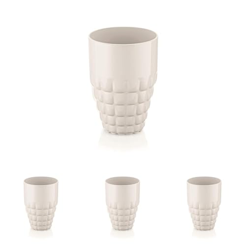 Guzzini - Tiffany, Bicchiere Alto in Materiale Plastico - Bianco Latte, Ø 9 X h13 cm | 510 cc - 225701156 (Confezione da 4)