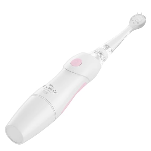 Image of Little Martin's: Baby Electric Toothbrush - Pink - Sonic Vibration, Flashing Lights, Timer, 2 Soft Bristle Heads, Gentle Cleaning, Kids Oral Care