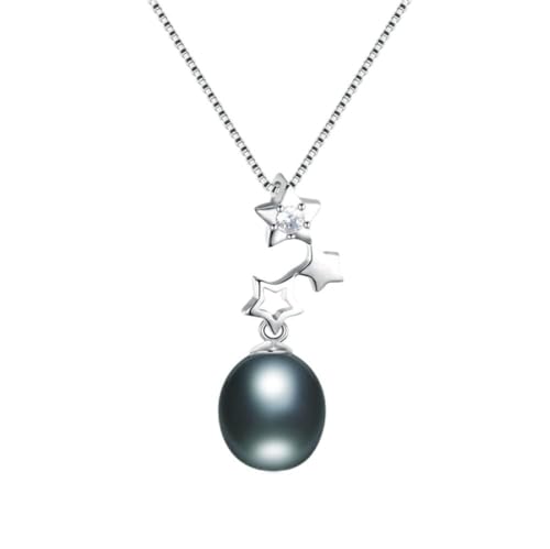 Collier perles ovales naturelles et pendentif étoile zircon pour vos soirées