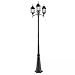 NOMA Outdoor Street Light | Waterproof Outdoor Lamp Post Light with Triple-Head Design for Backyard, Patio, Garden, Walkway or Décor | Black Light Pole with Clear Glass Panels, 3-Headed