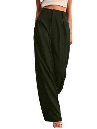 Image of GRECIILOOKS Women High Rise High Waist Trousers Flared Korean Style Formal Pants|Elegant Workwear for Office, College & Events