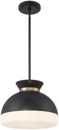 Crystorama Brian Patrick Flynn Gidget 15'' Matte Black + Vibrant Gold Pendant