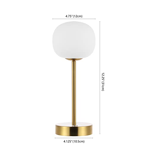 JONATHAN Y 12.25" Brass Gold/White Rechargeable Table Lamp, Modern Cordless LED Nightstand Lamp, White Glass Shade, Dimmable Portable Desk Lamp for Bedroom Living Room Dining (JYL7108C) by JONATHAN Y - Image 6