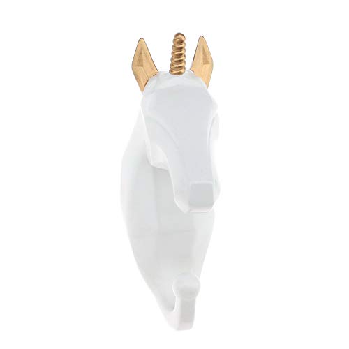 Kepfire Decoración de Cabeza de Animal de Resina de Estilo nórdico, Gancho Blanco, Montaje en la Pared, Abrigo, Llavero, Bufanda, Bolsa, Soporte para Tapas, Batas, Estante de exhibición para Sala Cover