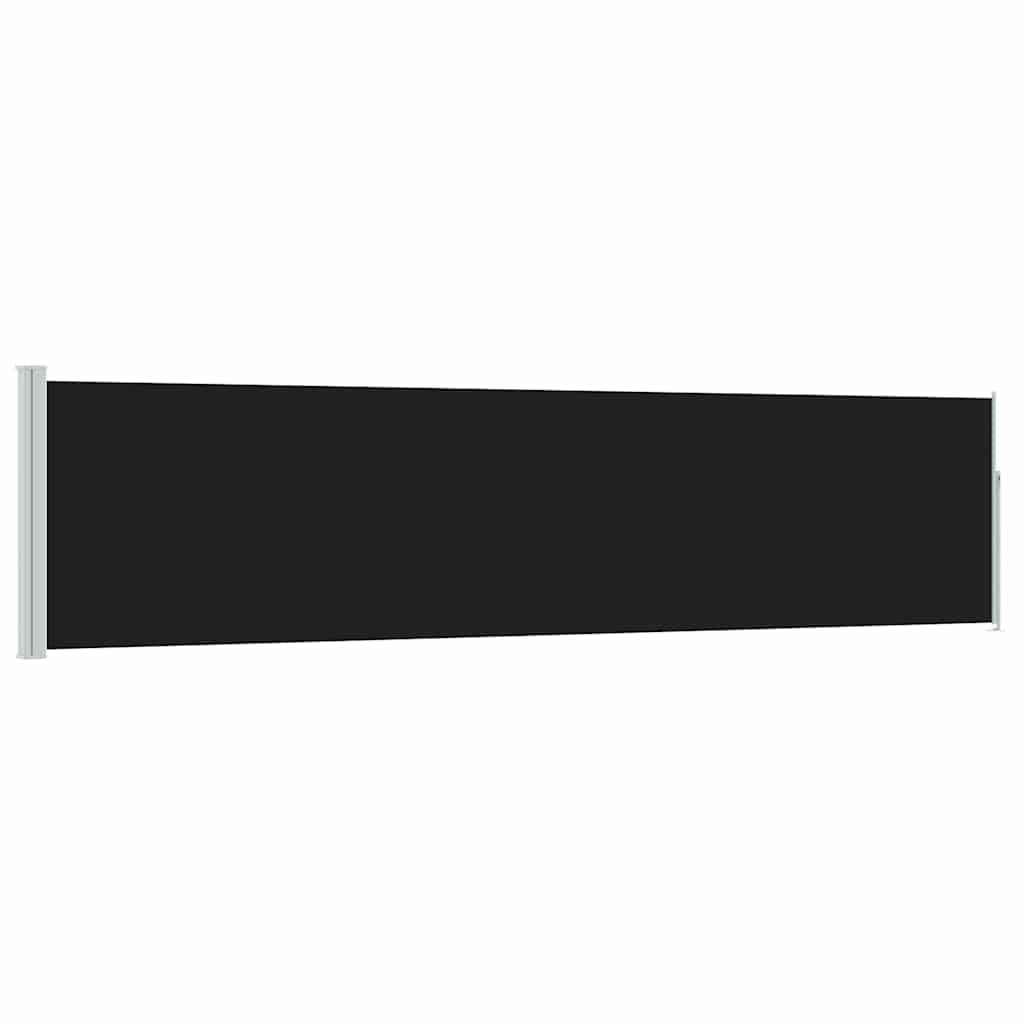 vidaXL Patio Retractable Side Awning Privacy Garden Screen Outdoor Sun Shade Wind Scree for Lawn Backyard Retractable Awning 120x500cm Black โ image 1