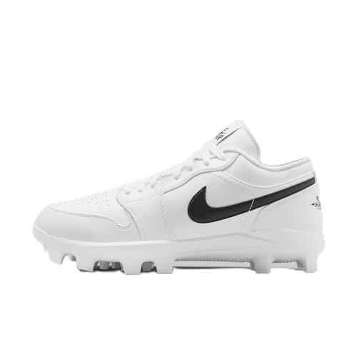 NIKE Jordan 1 Retro MCS Low Men's Baseball Cleats (CJ8524-101, White/Black) Size 9