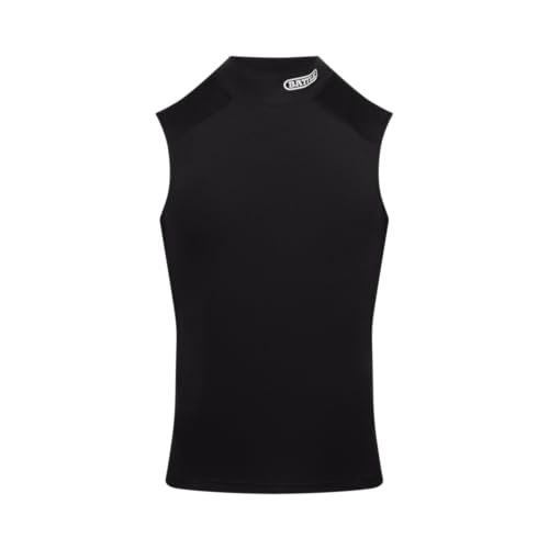 Battle Sports PRO Compression Sleeveless Mock Neck, 4 Way Stretch, Moisture Wicking for Kids (US, Alpha, X-Large, Regular, Black)