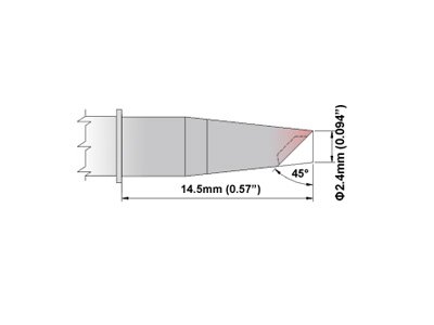 Image of Thermaltronics M8WV300 Hoof w /Dent 45deg 2.40mm (0.09in)