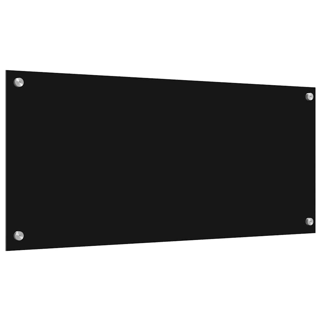 Solivagant Küchenrückwand 2 pcs Schwarz 90 x 40 cm Gehärtetes Glas, Küche Esszimmer,Küchenhelfer -utensilien, 15.9 kg-3415548