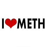 Car Stickers Personality Meth I Love Sticker Heart-Shaped Vinyl Anti-Collision Decorative Stickers Body Stickers (2 Sheets)
