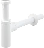 Alca - Sifone per lavabo Universale Design 100% Metallo Bianco (A400B) - A400B