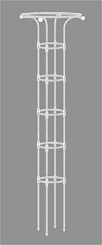 植物クライミング フレーム バラ 薔薇 オベリスクアーチ 植物の杭 登山植物用のトマトトレリスリング ソリッドプラントクライミングフレーム - 植物サポート トマトケージ 小さい植物、野菜、花用、鉢植え用植物トレリス (25*185cm,白い)