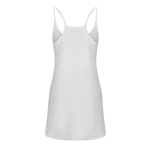 jsaierl Women V Neck Spaghetti Strap Mini Dress Sleeveless Cami Dress Sexy Backless Short Tank Dress with Pockets 2025