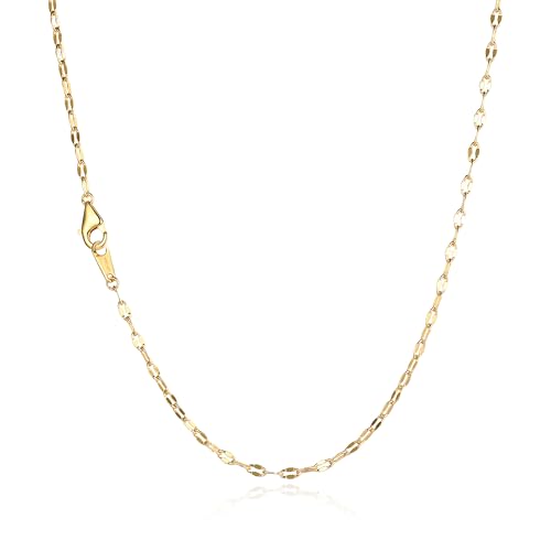 NOKMIT 14K�S�[���h�t�B���h�~���[�l�b�N���X�A�����p�A��i��2mm�X�p�[�N���X�p���R�[���`�F�[���t�@�Z�b�g�����N�A16-22�C���`�A��h�����A�ϐF�Ȃ��ACadenas de Oro 14K para Mujer, 18 Inches, �^�J, �W�F